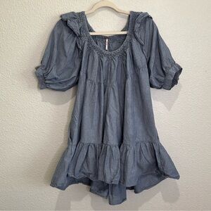 Free People Amelie Denim Blue Dress Small